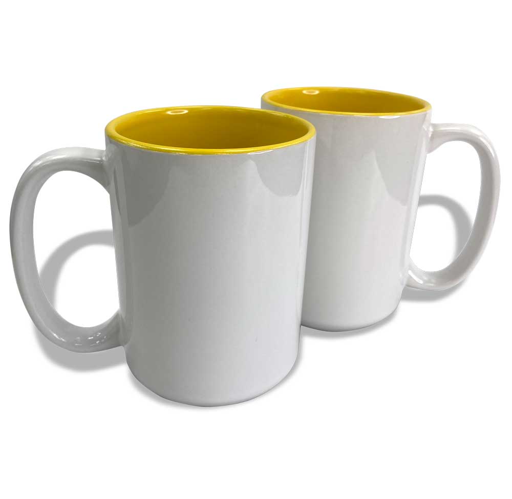 15oz Yellow Two Tone Ceramic Sublimation Coffee Mug Questions & Answers